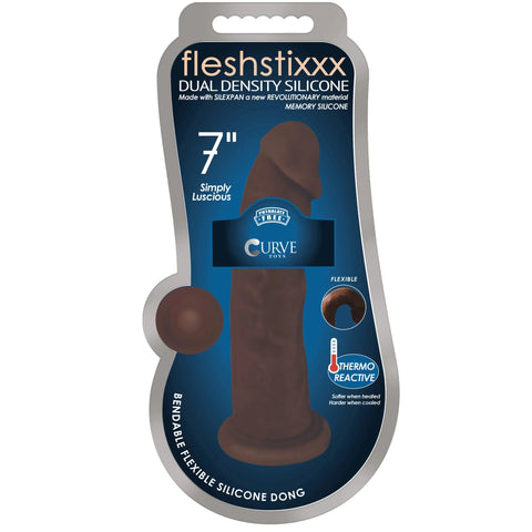 Fleshstixxx Silexpan 7" Hypoallergenic Silicone Dildo - Dark