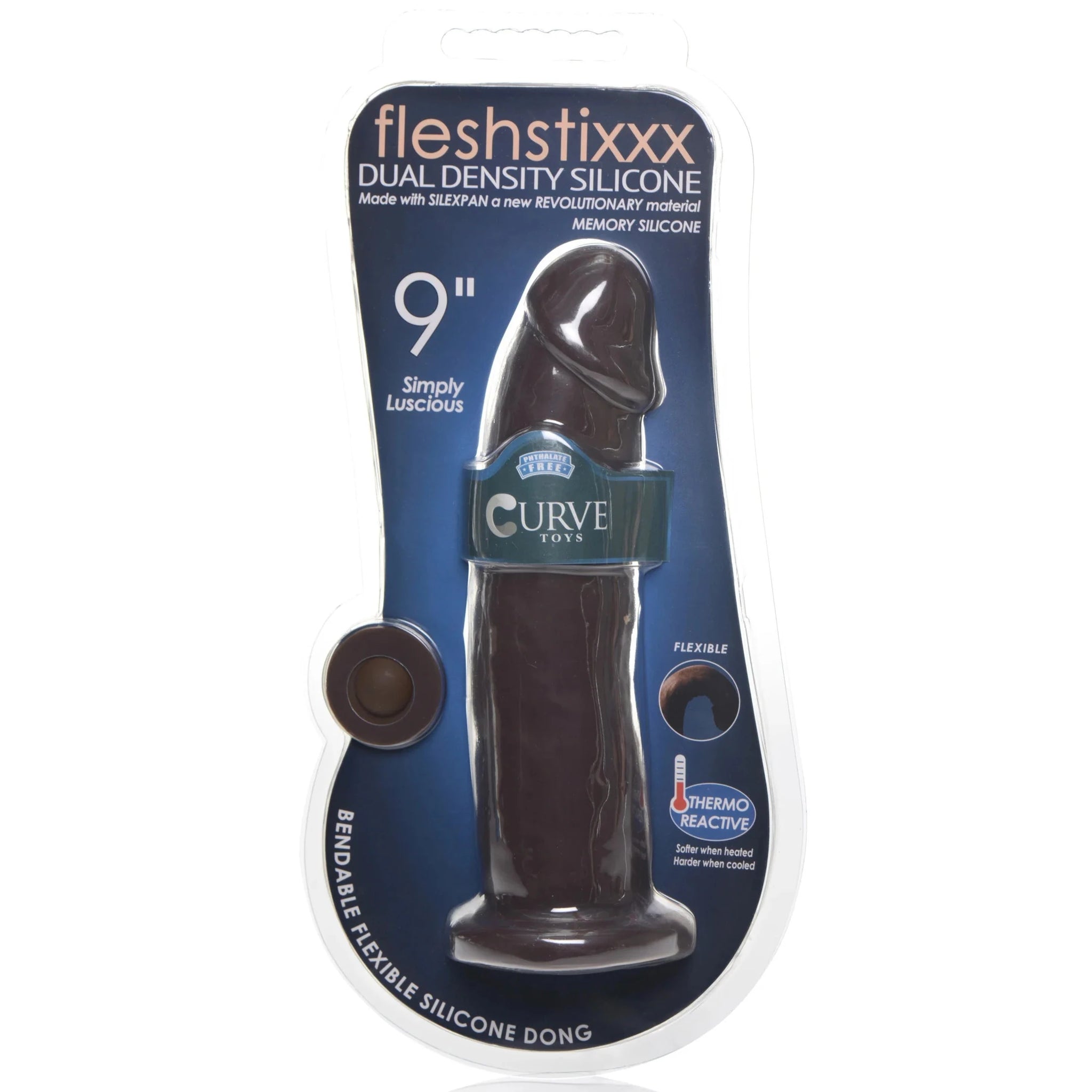 Fleshstixxx Silexpan 9" Hypoallergenic Silicone Dildo - Dark