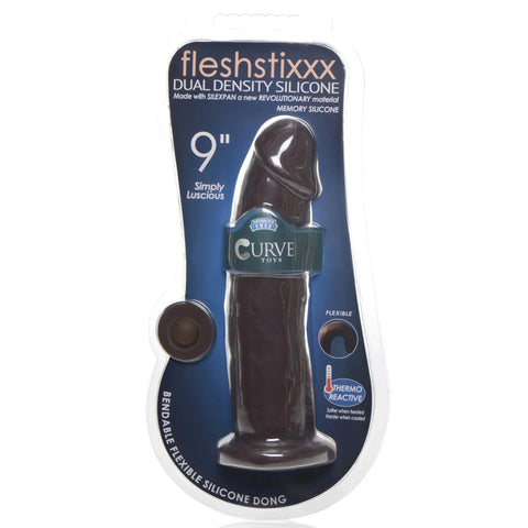 Fleshstixxx Silexpan 9" Hypoallergenic Silicone Dildo - Dark