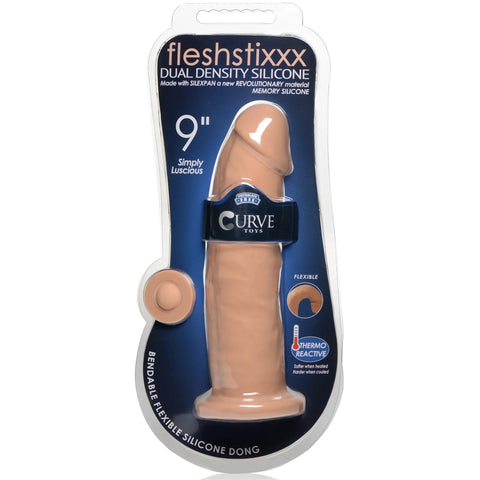 Fleshstixxx Silexpan 9" Hypoallergenic Silicone Dildo - Tan