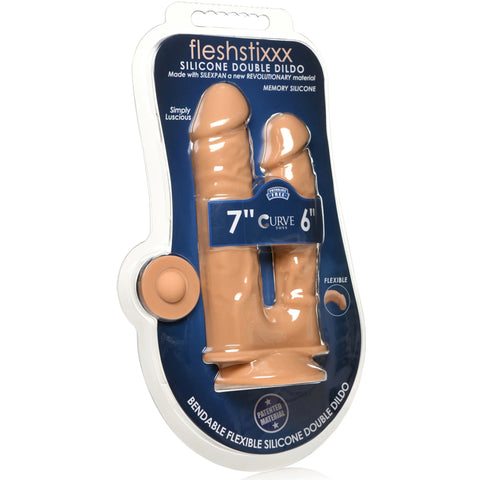 Fleshstixxx Silexpan Hypoallergenic 6" & 7" Silicone Double Dildo