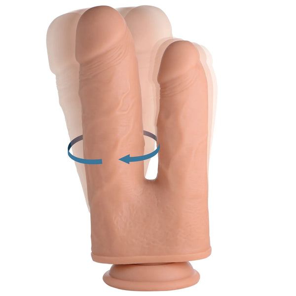 Big Shot 8" 10X Double Shot Vibrating & Rotating Silicone Remote Control Dual Dildo