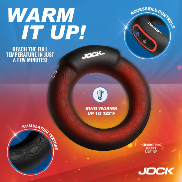 Jock Enhancers Rumbler Remote Controlled Vibrating & Warming Rechargeable C-Ring - 1.8"