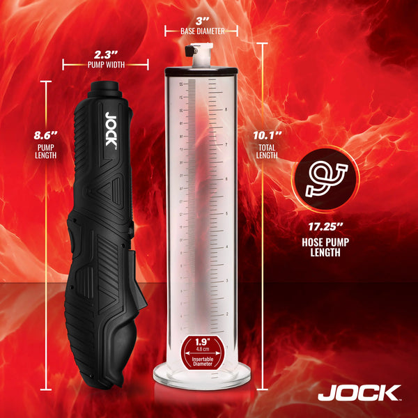 Jock Power Pumper Automatic Rechargeable Penis Pump with Cylinder