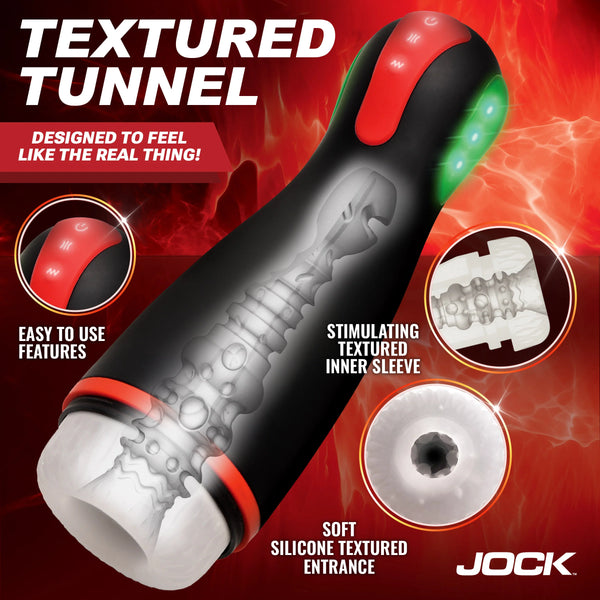 Jock Advanced Blaze Vibrating, Sucking & Warming Rechargeable Masturbator