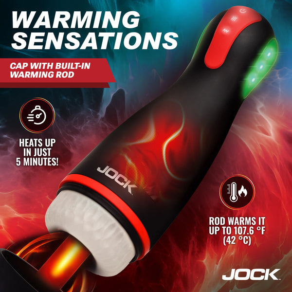 Jock Advanced Blaze Vibrating, Sucking & Warming Rechargeable Masturbator