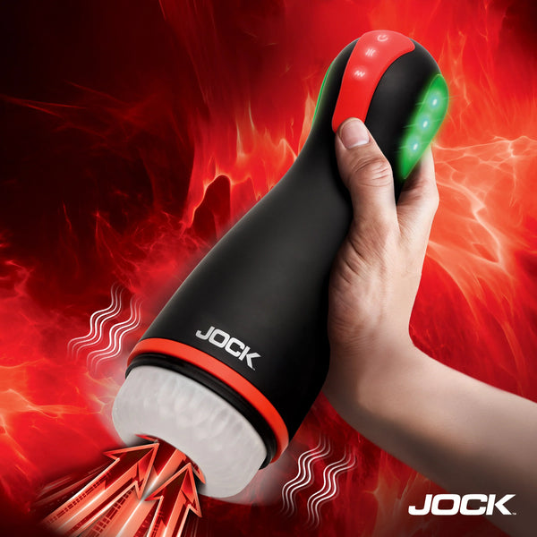 Jock Advanced Blaze Vibrating, Sucking & Warming Rechargeable Masturbator