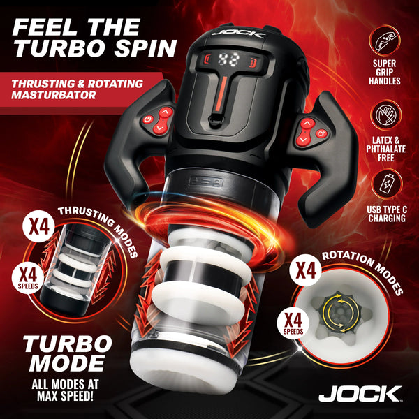 Jock Advanced Turbo Spin Thrusting & Rotating Rechargeable Masturbator