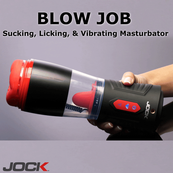 Jock Advanced Blow Job Sucking, Licking, and Vibrating Rechargeable Masturbator