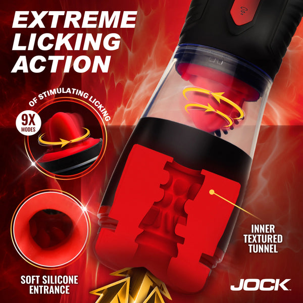 Jock Advanced Blow Job Sucking, Licking, and Vibrating Rechargeable Masturbator