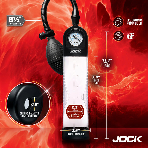 Jock Advanced Pump Up Gauge Penis Pump with Bulb