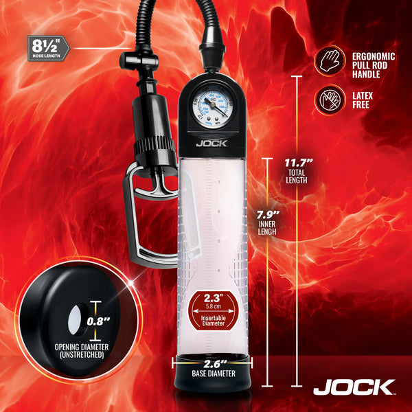 Jock Advanced Pump Up Gauge Penis Pump with Pull Handle
