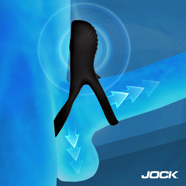 Jock Enhancers Hard-On Vibrating Silicone C-Ring with Clit Stim