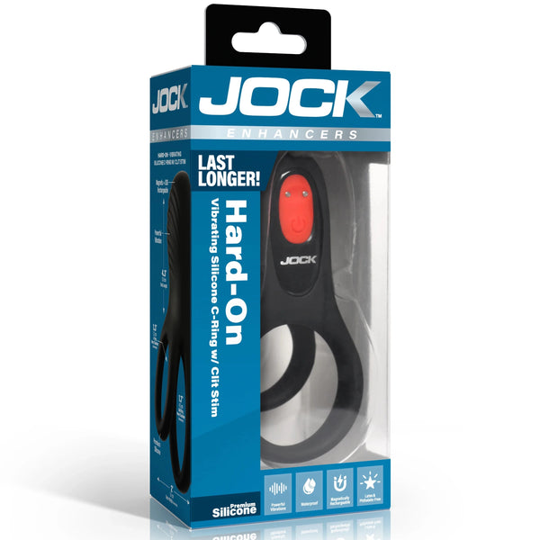 Jock Enhancers Hard-On Vibrating Silicone C-Ring with Clit Stim