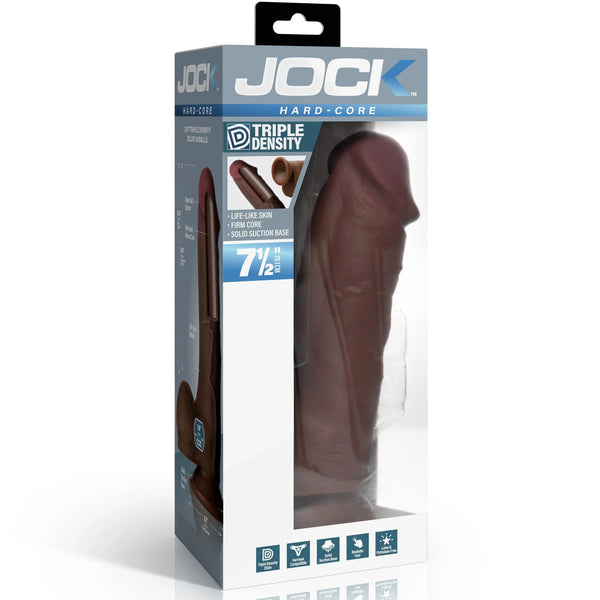 Jock Hard-Core 7.5" Triple Density Dildo with Balls - Dark