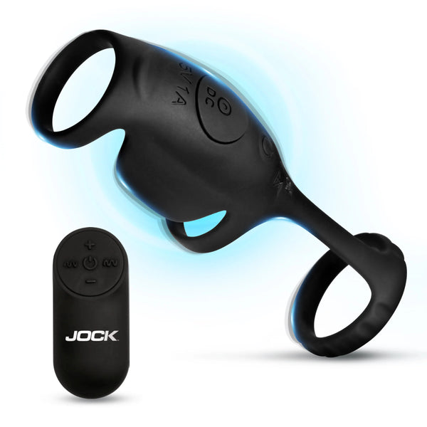 Jock Enhancers Blitz Rechargeable Vibrating Penis Sleeve C-Ring with Remote