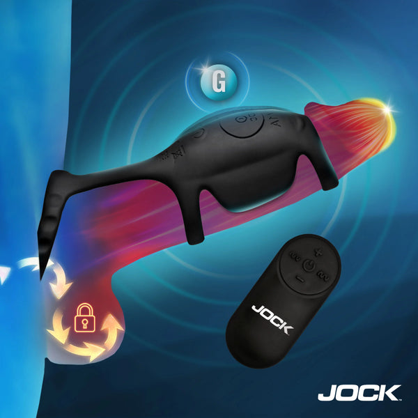 Jock Enhancers Blitz Rechargeable Vibrating Penis Sleeve C-Ring with Remote