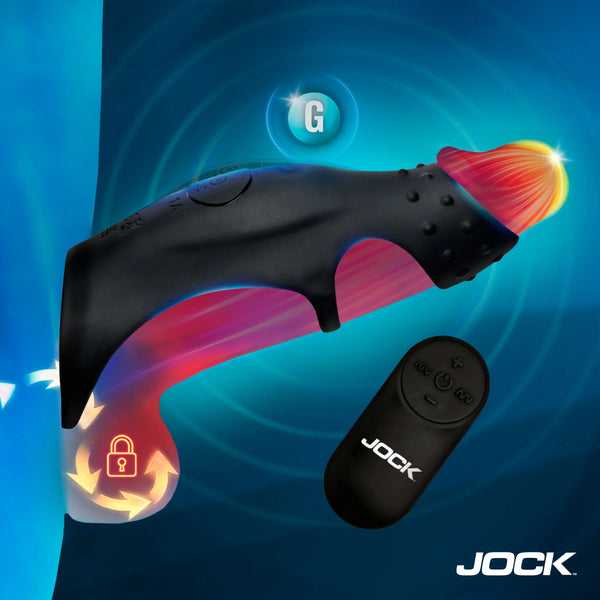 Jock Enhancers Rush Rechargeable Vibrating Penis Sleeve C-Ring with Remote
