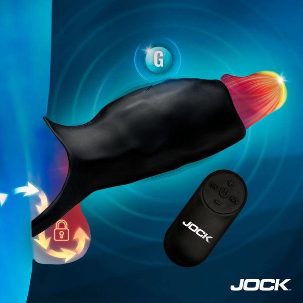 Jock Enhancers Surge Rechargeable Vibrating Penis Sleeve C-Ring with Remote