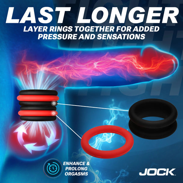 Jock Enhancers Set of 3 2-in-1 Silicone C-Rings