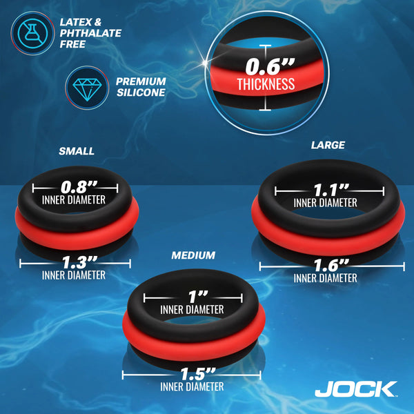 Jock Enhancers Set of 3 2-in-1 Silicone C-Rings