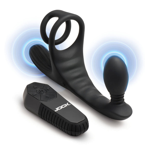 Jock Enhancers Triple Rush Vibrating C-Ring & Anal Plug with Remote