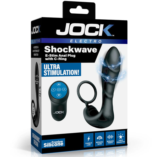 Jock Electro Shockwave E-Stim Anal Plug with C-Ring