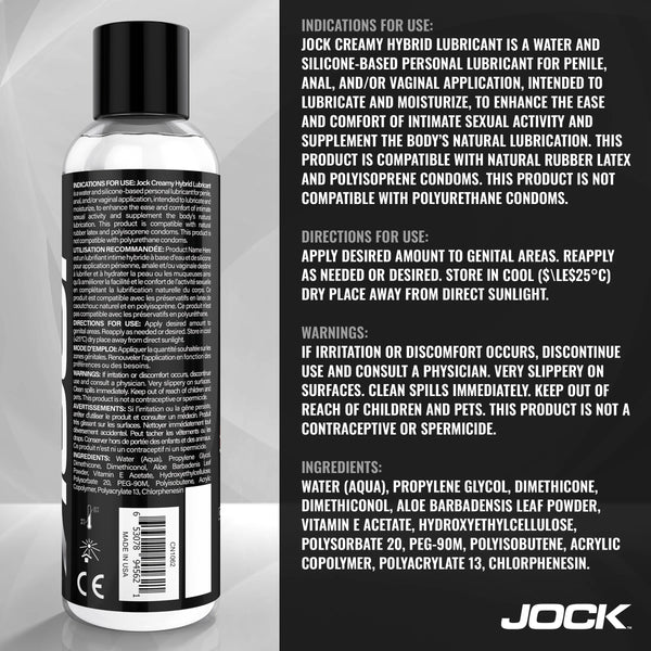 JOCK Creamy Cum Hybrid Lubricant - 8 oz.