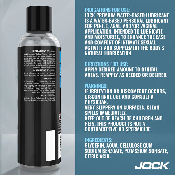 JOCK Premium Water Based Lubricant - 8 oz.