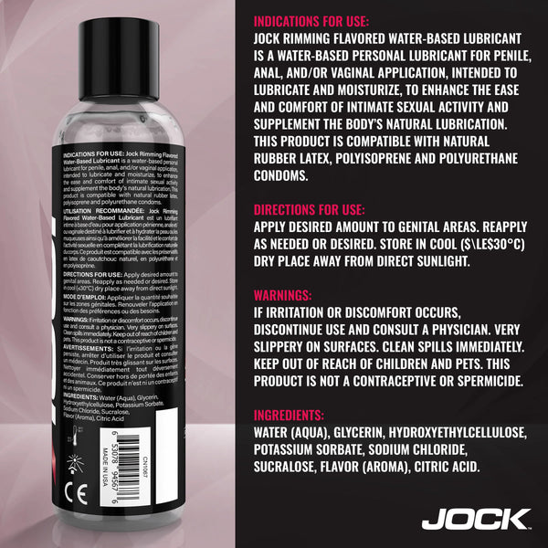 JOCK Anal Rimming Lubricant - Cherry 8 oz.