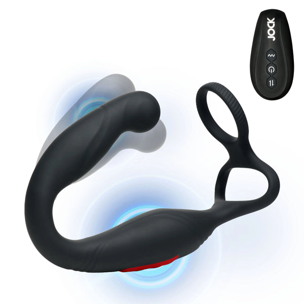 Jock Enhancers Axis Gyrating Rechargeable Prostate Vibrator with C-Ring & Remote Control