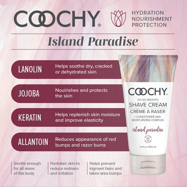 Classic Brands COOCHY Oh So Smooth Island Paradise Shave Cream - 100ml - Extreme Toyz Singapore - https://extremetoyz.com.sg - Sex Toys and Lingerie Online Store - Bondage Gear / Vibrators / Electrosex Toys / Wireless Remote Control Vibes / Sexy Lingerie and Role Play / BDSM / Dungeon Furnitures / Dildos and Strap Ons &nbsp;/ Anal and Prostate Massagers / Anal Douche and Cleaning Aide / Delay Sprays and Gels / Lubricants and more...