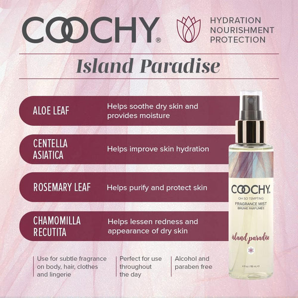 Classic Brands COOCHY Oh So Tempting Island Paradise Fragrance Mist - 118ml - Extreme Toyz Singapore - https://extremetoyz.com.sg - Sex Toys and Lingerie Online Store - Bondage Gear / Vibrators / Electrosex Toys / Wireless Remote Control Vibes / Sexy Lingerie and Role Play / BDSM / Dungeon Furnitures / Dildos and Strap Ons &nbsp;/ Anal and Prostate Massagers / Anal Douche and Cleaning Aide / Delay Sprays and Gels / Lubricants and more...