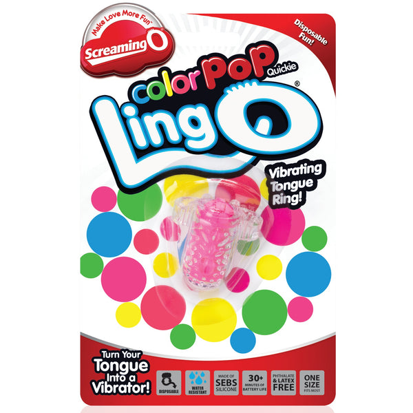 ColorPop Quickie LingO Vibrating Tongue Ring - Pink
