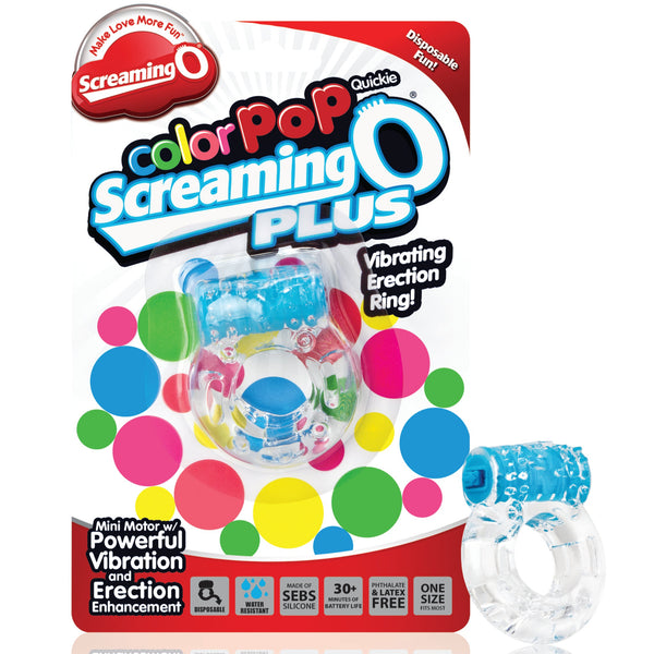 ColorPop Quickie Plus Vibration Erection Ring - Blue