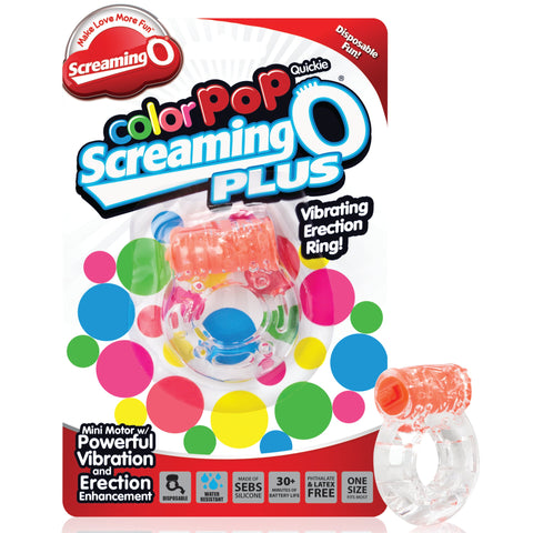 ColorPop Quickie Plus Vibration Erection Ring - Orange