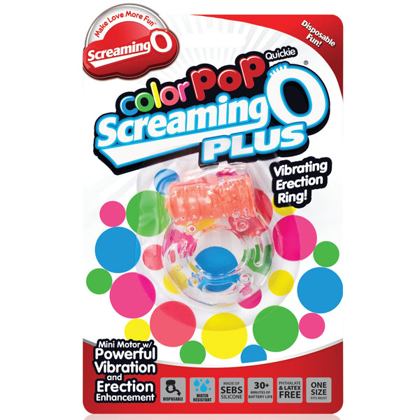 ColorPop Quickie Plus Vibration Erection Ring - Orange