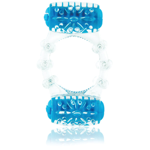 ColorPop Quickie Two-O Double Pleasure Cock Ring - Blue