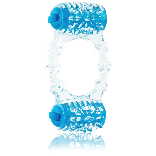 ColorPop Quickie Two-O Double Pleasure Cock Ring - Blue