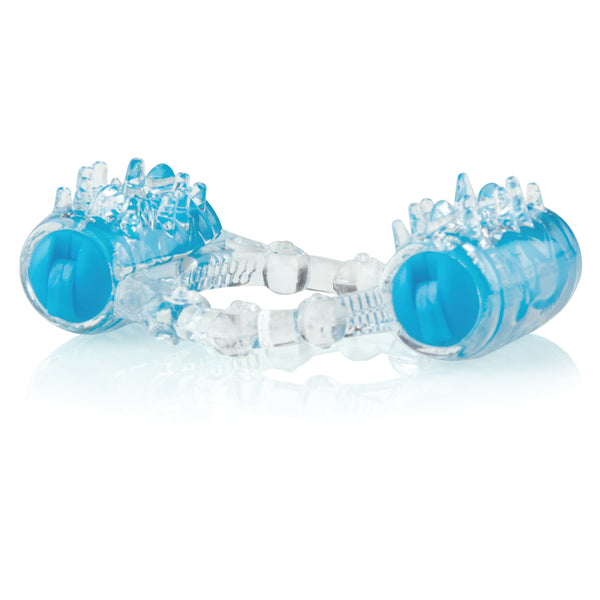 ColorPop Quickie Two-O Double Pleasure Cock Ring - Blue