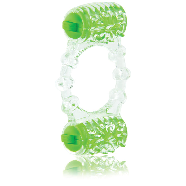 ColorPop Quickie Two-O Double Pleasure Cock Ring - Green