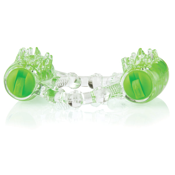 ColorPop Quickie Two-O Double Pleasure Cock Ring - Green