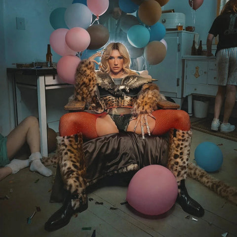 Casey Rhinestone Fishnet Suspender Pantyhose - Red