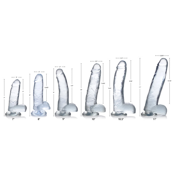 Jock C-Thru Dildo with Balls - 9"