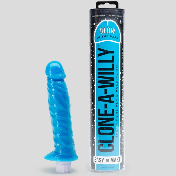 DIY Homemade Vibrating Glow-In-The Dark Dildo Clone Kit - Blue