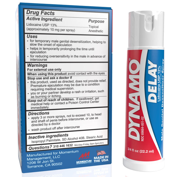 Dynamo Delay Male Genital Desensitizer 22.2ml Spray - 6 Pack
