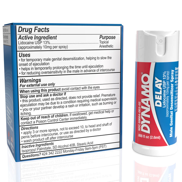 Dynamo Delay to Go Male Genital Desensitizer 2.6ml Spray - 12 Pack