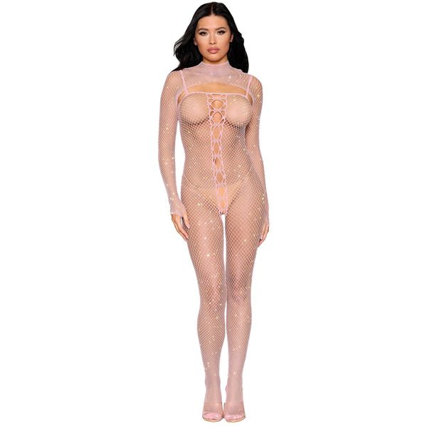 Iridescent Rhinestones Bodystocking & Shrug