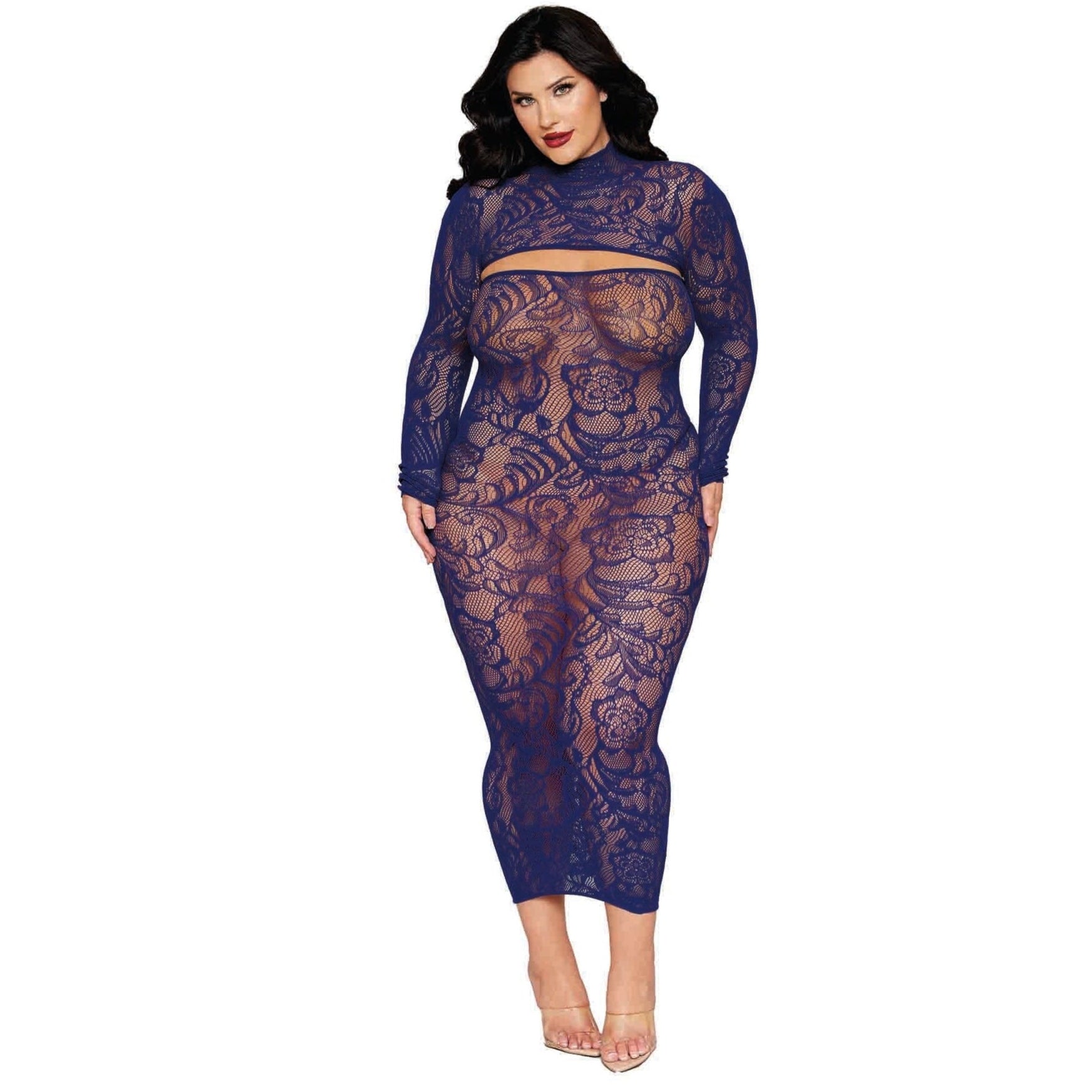 Plus Size Eclipse Bodystocking Gown & Shrug