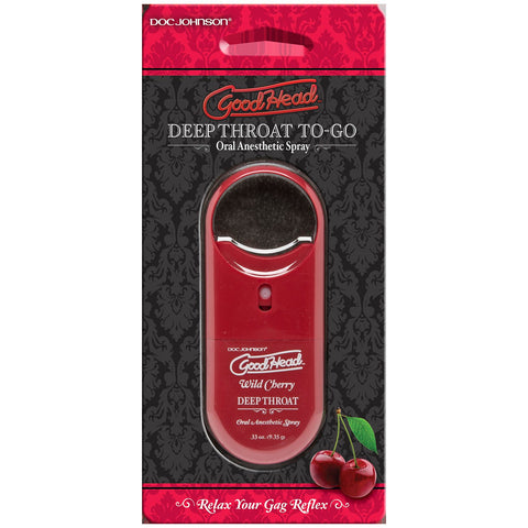 Doc JohnsonGoodHead To-Go Deep Throat Wild Cherry Oral Anesthetic Spray - Extreme Toyz Singapore - https://extremetoyz.com.sg - Sex Toys and Lingerie Online Store - Bondage Gear / Vibrators / Electrosex Toys / Wireless Remote Control Vibes / Sexy Lingerie and Role Play / BDSM / Dungeon Furnitures / Dildos and Strap Ons &nbsp;/ Anal and Prostate Massagers / Anal Douche and Cleaning Aide / Delay Sprays and Gels / Lubricants and more...
